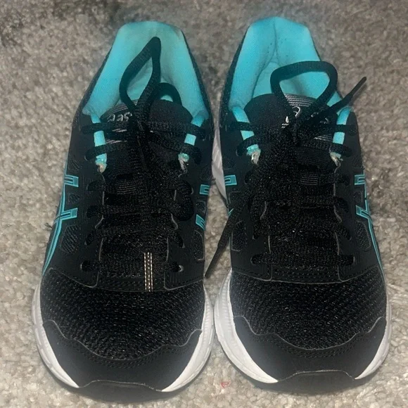 Asics Gel-Contend 5 women's running shoes black and ice mint EUC size 6 - Picture 2 of 6